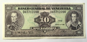 Bancnota Venezuela - 10 Bolivares 1986