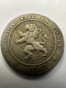 Belgia - 5 Centimes 1862 - Leopold I
