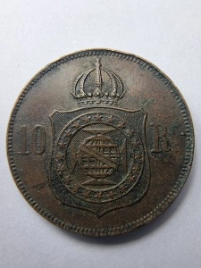 Brazilia – 10 Réis 1869 – Pedro II (Imperiul Braziliei) - Img 2