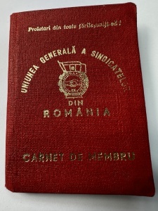 Carnet de membru al Uniunii Generale a Sindicatelor din România (UGSR)