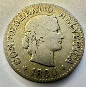 ELVETIA - 10 RAPPEN 1880