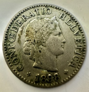 ELVETIA - 5 RAPPEN 1898