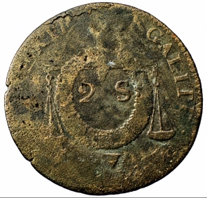 FRANTA - PRIMA REPUBLICA - 2 SOLS 1793 ( stare slaba ) - Img 2