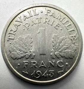Lot Monede Franta - 50 Centimes / 1 Franc / 2 Francs 1943 - Img 4