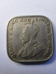 Moneda Coloniala - Ceylon - 5 Cents 1920 – George V - Img 2