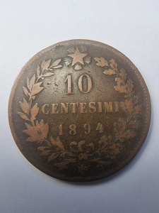 Moneda Italia - Umberto I - 10 Centesimi 1894 - Img 2