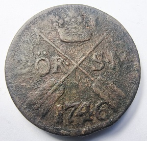 Moneda Mare Suedia -Adolphus Frederik - 2 Ore 1746