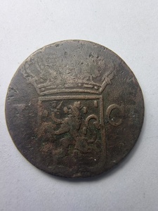 Monedă rară 1 Duit 1836 – Sumatra, Indii Olandeze – VOC – colonie olandeză - Img 2