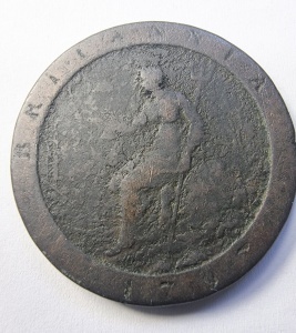 Moneda Regatul Unit - George III - Cartwheel Penny 1797 - Img 2