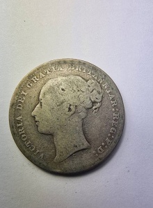One Shilling 1878 , QUEEN VICTORIA , Argint - Img 1