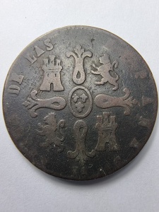 Spania - 8 Maravedis 1844 - Isabel II - Img 2