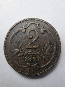 2 Heller 1897 – Împărat Franz Joseph I – Austro-Ungaria