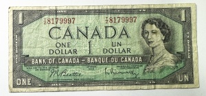 Bancnota Canada - 1 Dollar 1954