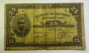Bancnota Coloniala - Africa Occidentala Franceza - 25 Franci 1942