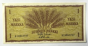 Bancnota Finlanda - 1 Markka 1963