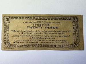 Bancnota Rara - Filipine 1944 – 20 Pesos – Mindanao Emergency Currency Board – WWII - Img 2