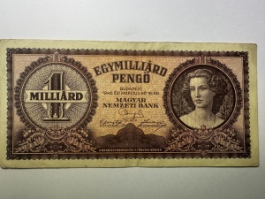 Bancnota Ungaria - 1.Miliard Pengo 1946 - Hiperinflatie