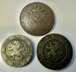 BELGIA - LEOPOLD I - 2/5/10 CENTIMES ( 1859-1863 ) - Img 2