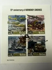 Bloc filatelic Maldive 2019 – 75 de ani de la Debarcarea din Normandia (D-Day)