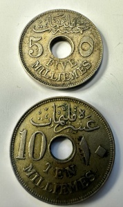EGIPT - HUSSEIN KAMEL - 5/10 MILLIMES 1917