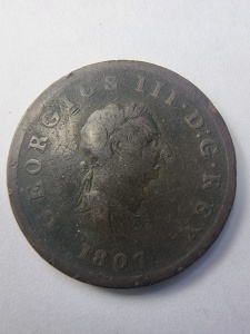 Half Penny 1807 - GEORGE III - MAREA BRITANIE - Img 1