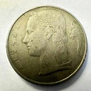 Moneda Belgia - Leopold III - 5 Francs 1949
