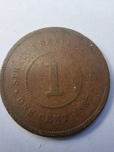 Moneda Coloniala - 1 Cent 1887 - Straits Settlemens - Victorie