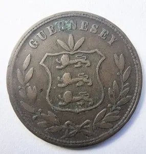 Moneda Guernesey - 8 Doubles 1864 - Img 2