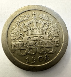 Moneda Olanda - Wilhemina - 5 Cents 1908