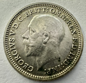 REGATUL UNIT - GEORGE V -3 PENCE 1936 -ARGINT