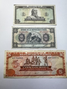 Set Bancnote Haiti - 1/2/5 Gourdes ( 1979-1987 )