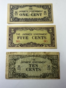 Set Bancnote - Malaya - Ocupatie Japoneza - 1/510 Cents 1942