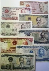 Set Bancnote Vietnam - 200/500/1000/2000/5000/10000/20000/50000 Dong ( 1987-1994 )