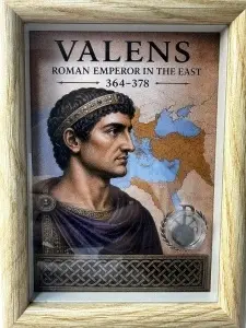 Tablou VALENS ( 364-378 AD ) + Moneda autentica .