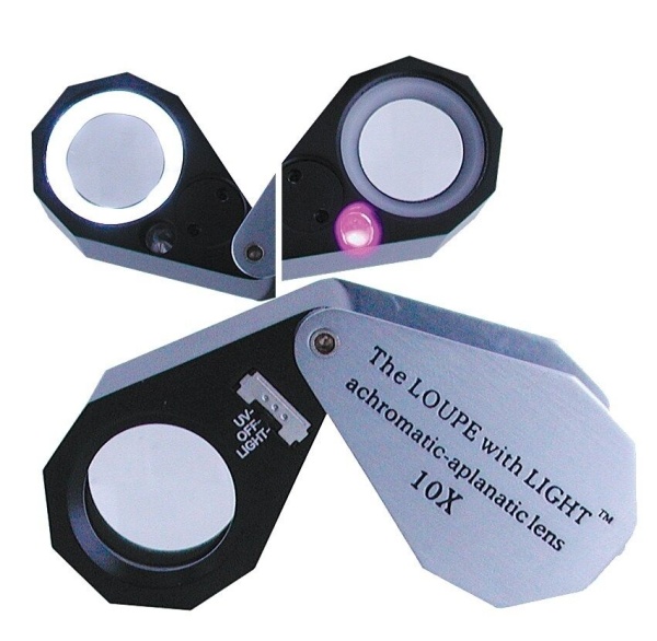 LUPA TRIPLET CU 6 LEDURI SI LUMINA UV