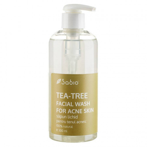 Sapun lichid pentru ten acneic Tea-Tree Facial Wash 300 ml Sabio