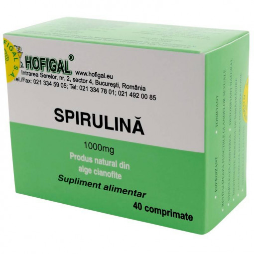 Spirulina 1000mg 40 comprimate Hofigal
