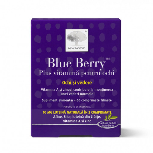 Blue Berry plus vitamina pentru ochi 60 comprimate filmate New Nordic