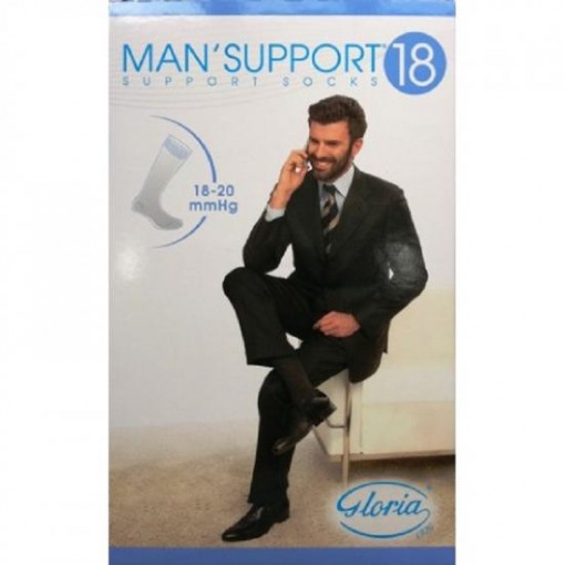 Ciorapi medicinali pana la genunchi Men Support Nr 3 negru Gloria