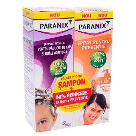 Pachet Paranix Sampon 100 ml + Spray pentru preventie 100 ml Omega Pharma (50% din al 2-lea produs)