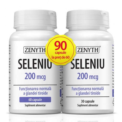 Pachet Seleniu 200 mcg 60 + 30 capsule Zenyth