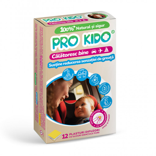 Plasturi naturali pentru rau de miscare pentru copii Pro Kido 12 plasturi PharmaExcell