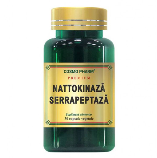Premium Nattokinaza Serrapeptaza 30 capsule vegetale Cosmopharm