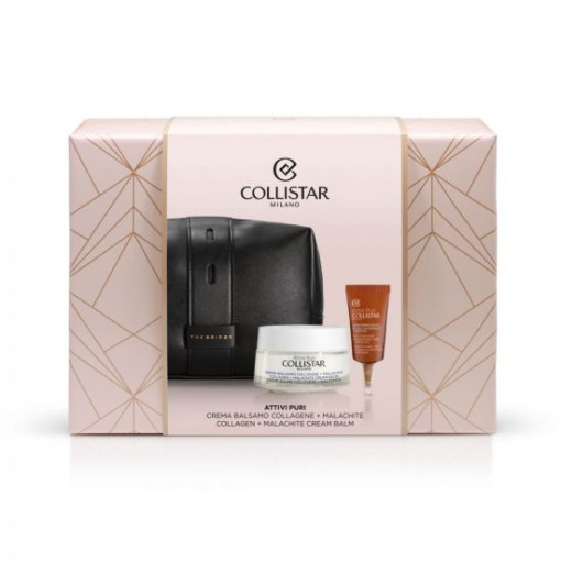 Set Crema balsam anti-rid si fermitate cu colagen 50 ml + Serum concentrat cu acid hialuronic si peptide pentru zona ochilor 5 ml + Portfard Collistar