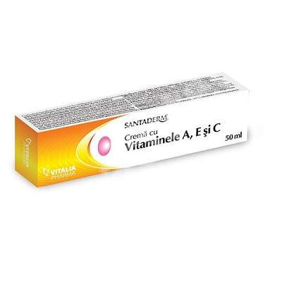 Crema cu vitaminele A E si C Santaderm 50 ml Viva Pharma