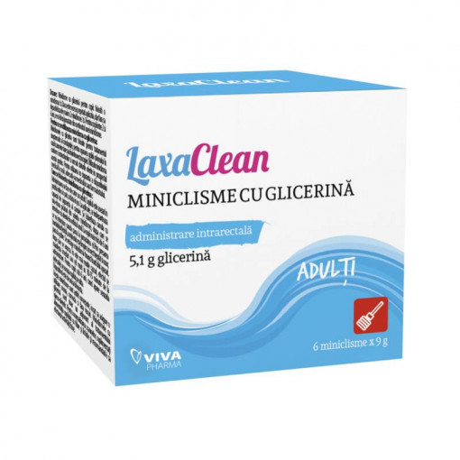 Miniclisme cu glicerina pentru adulti LaxaClean 6 bucati Viva Pharma