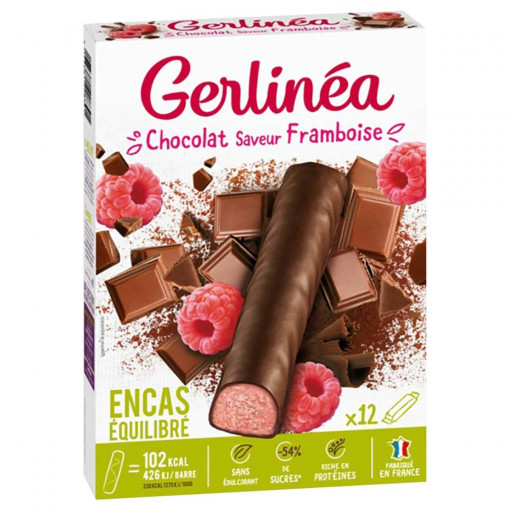 Batoane cu zmeura invelite in ciocolata neagra 372g Gerlinea