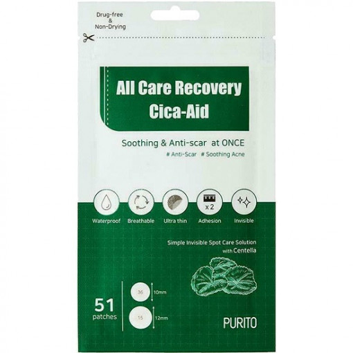 Plasturi pentru tratarea acneei All Care Recovery Cica-Aid 51 bucati Purito