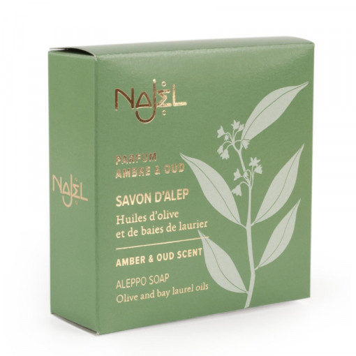 Sapun de Alep Najel cu ambra si lemn de agar (oud) - 150g