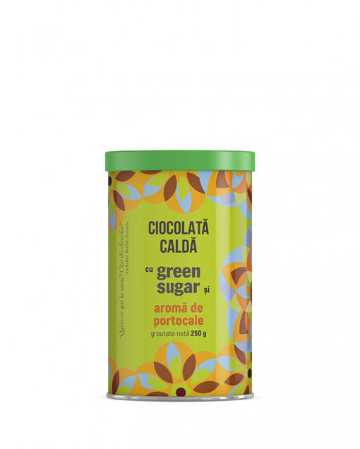 Ciocolata calda cu green sugar si aroma de portocale 250g Remedia